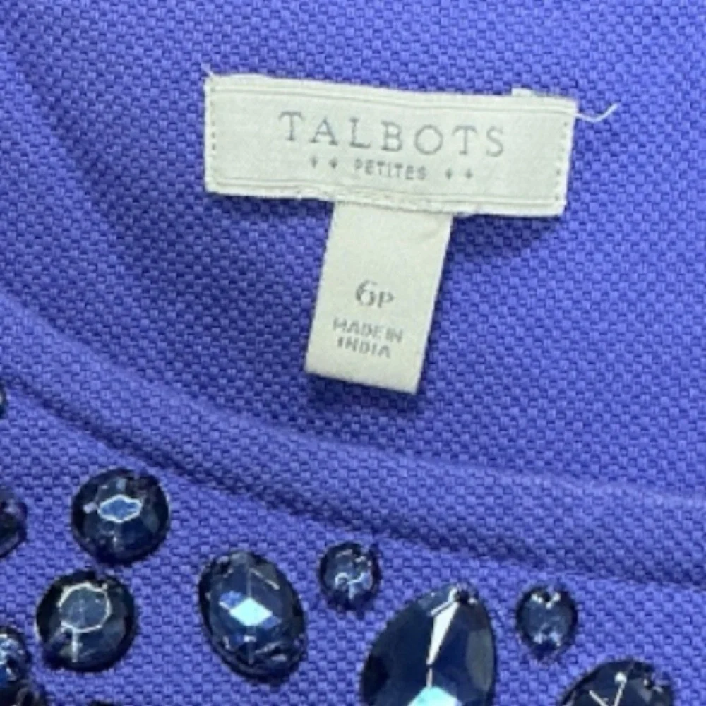 Talbots - EC -Purple Embellished Mini Dress - Picture 2 of 4